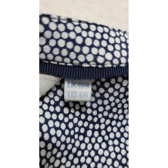 Boden Womens Blue White Polka Dots Half Button Up Dress Long‎ Sleeve Size 6R - Picture 7 of 11